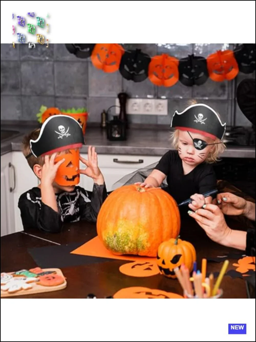 Pirate Hats with Eye Patches, Kids Party Costume Accessories, Set of 36,
